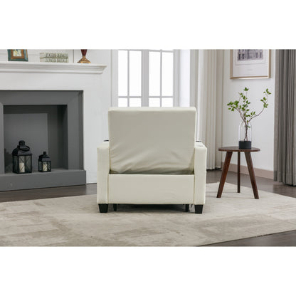 Faux Leather Convertible Sofa Bed with USB Ports