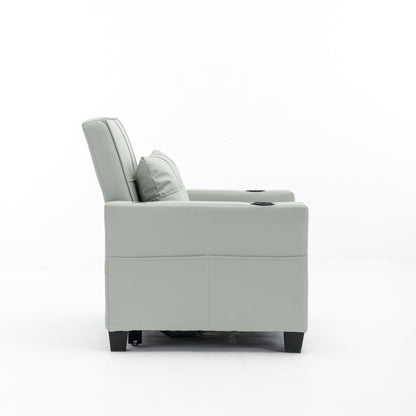Faux Leather Convertible Sofa Bed with USB Ports