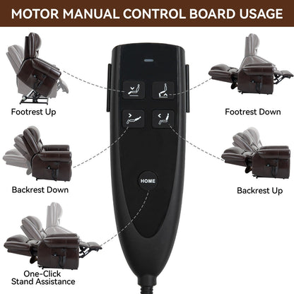 Faux Leather Dual Motor Power Lift Recliner Chair with Heat Massage, USB Ports, and Infinite Recline Positions