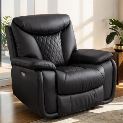 Ebello Leather Electric Power Recliner with Comfortable Footrest for Living Room