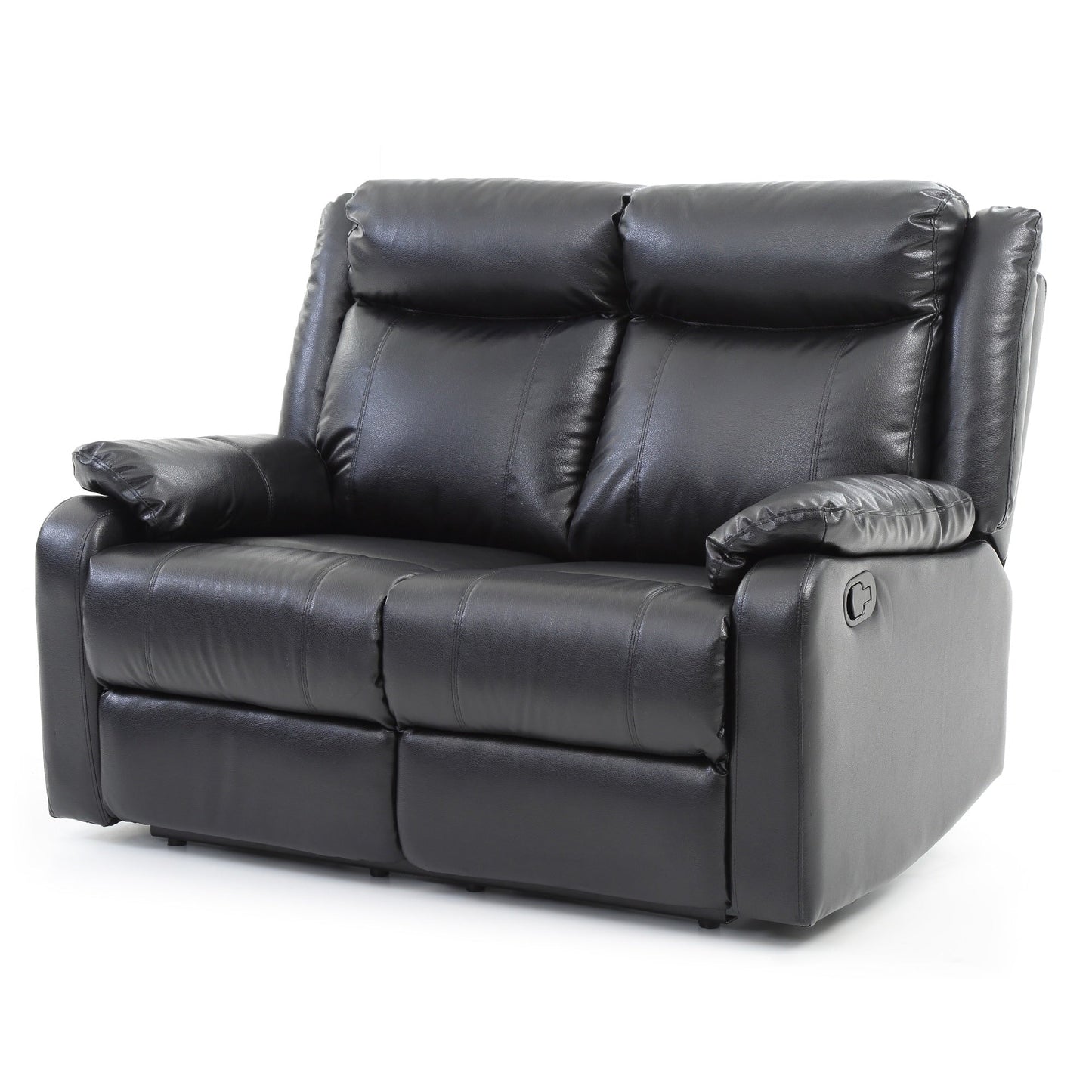 Faux leather 2-Seater Reclining Sofa - 55 - Black