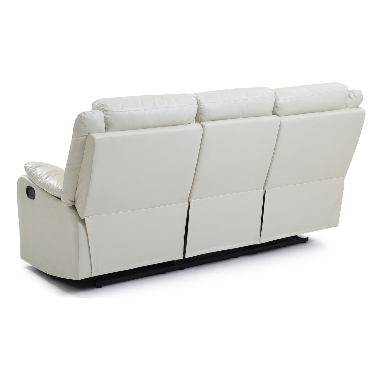 Faux leather 3-Seater Reclining Sofa with Pillow Top Arms - 76 - White