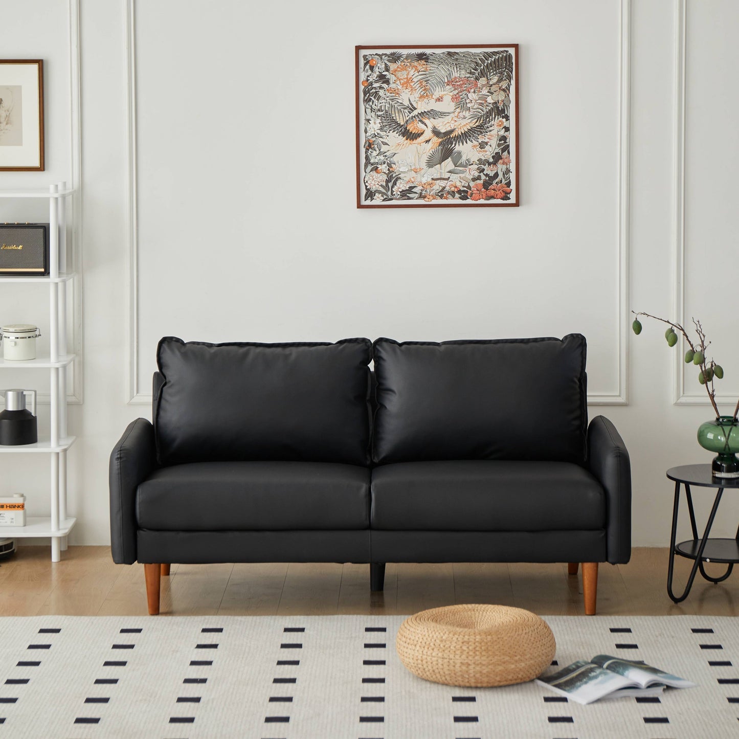 Faux leather 70'' Square Arm Sofa