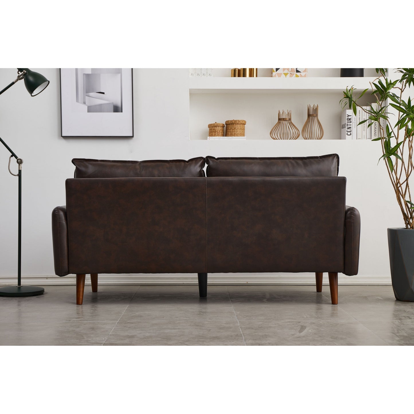 Faux leather 70'' Square Arm Sofa