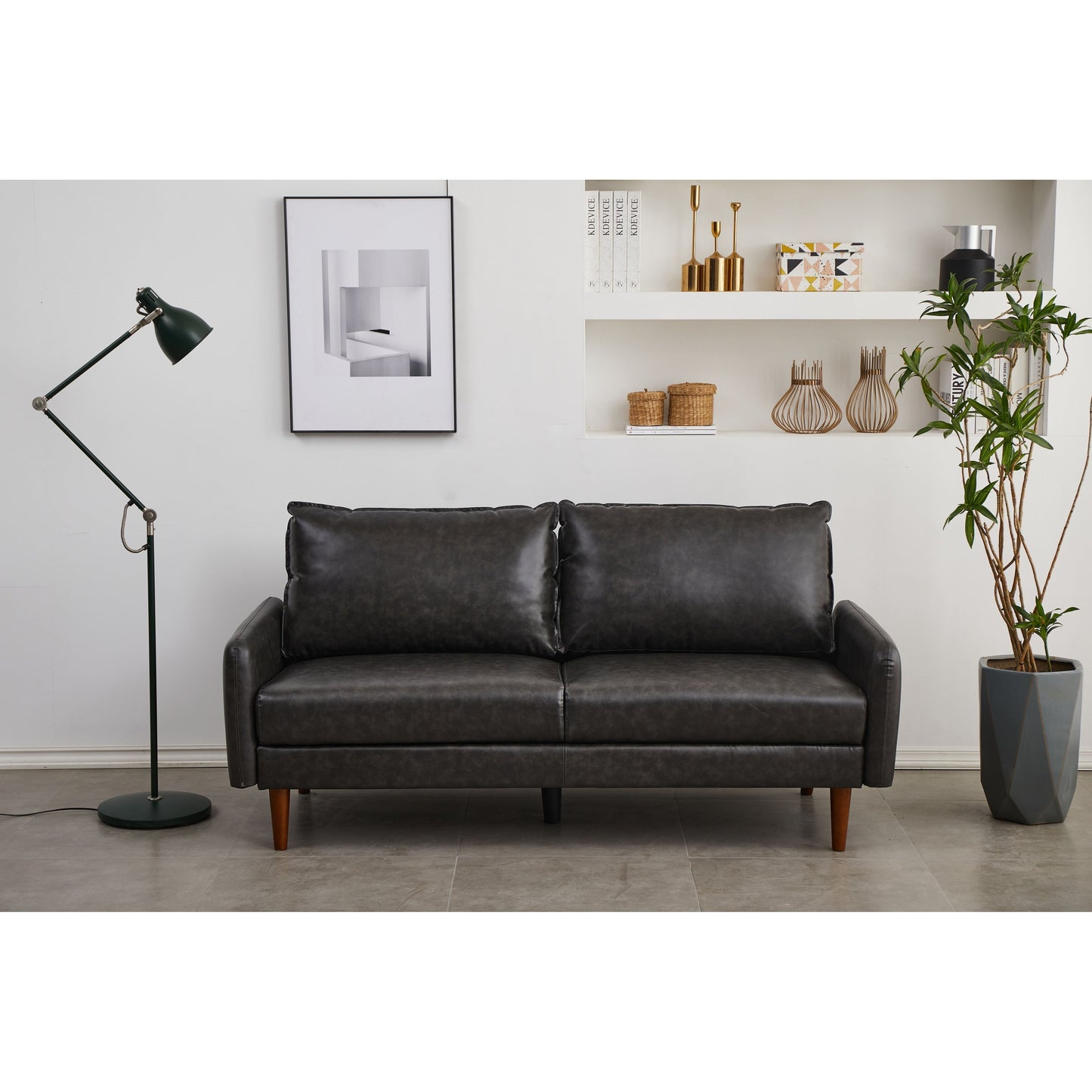 Faux leather 70'' Square Arm Sofa