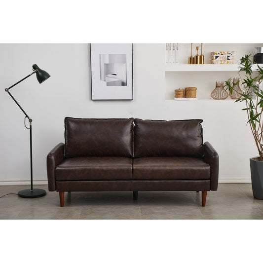 Faux leather 70'' Square Arm Sofa