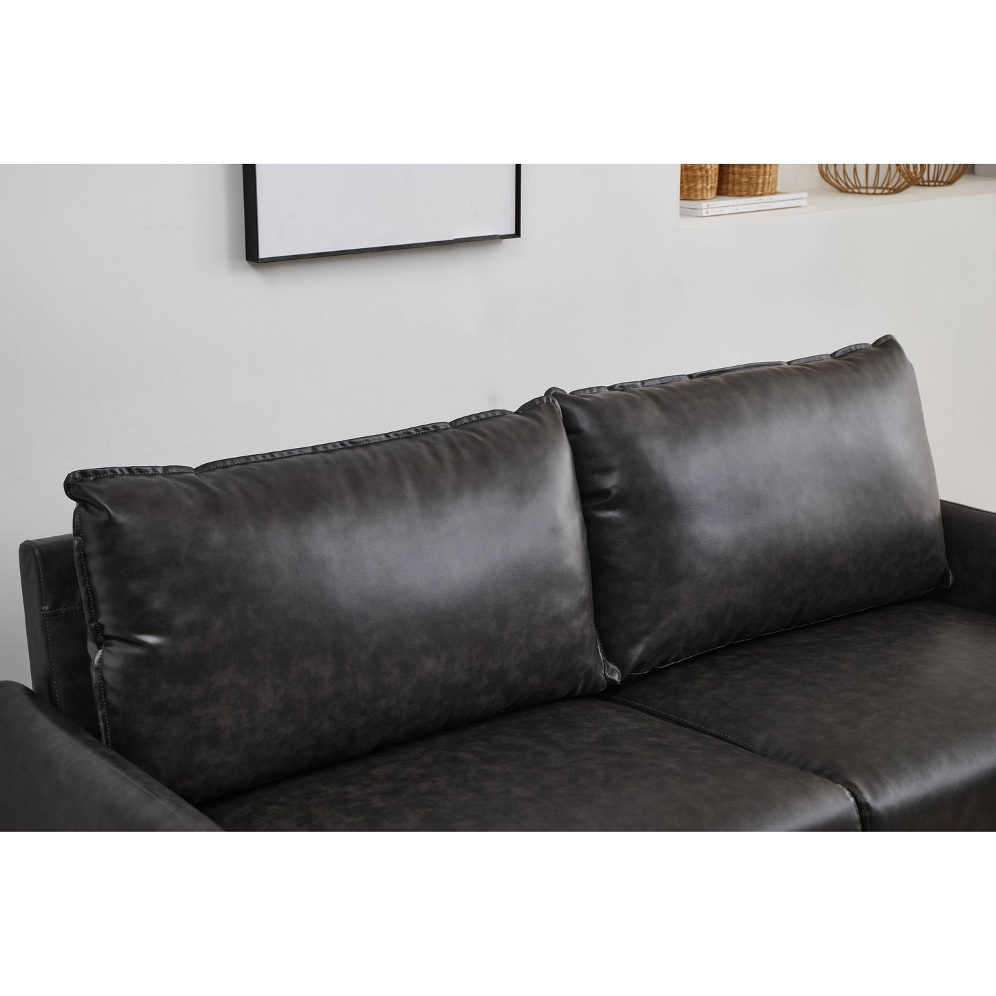 Faux leather 70'' Square Arm Sofa