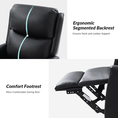 Fiacro 30.31Wide Modern Genuine Leather Wingback Swivel Rocker Recliner with Nailhead Trims, Set of 2