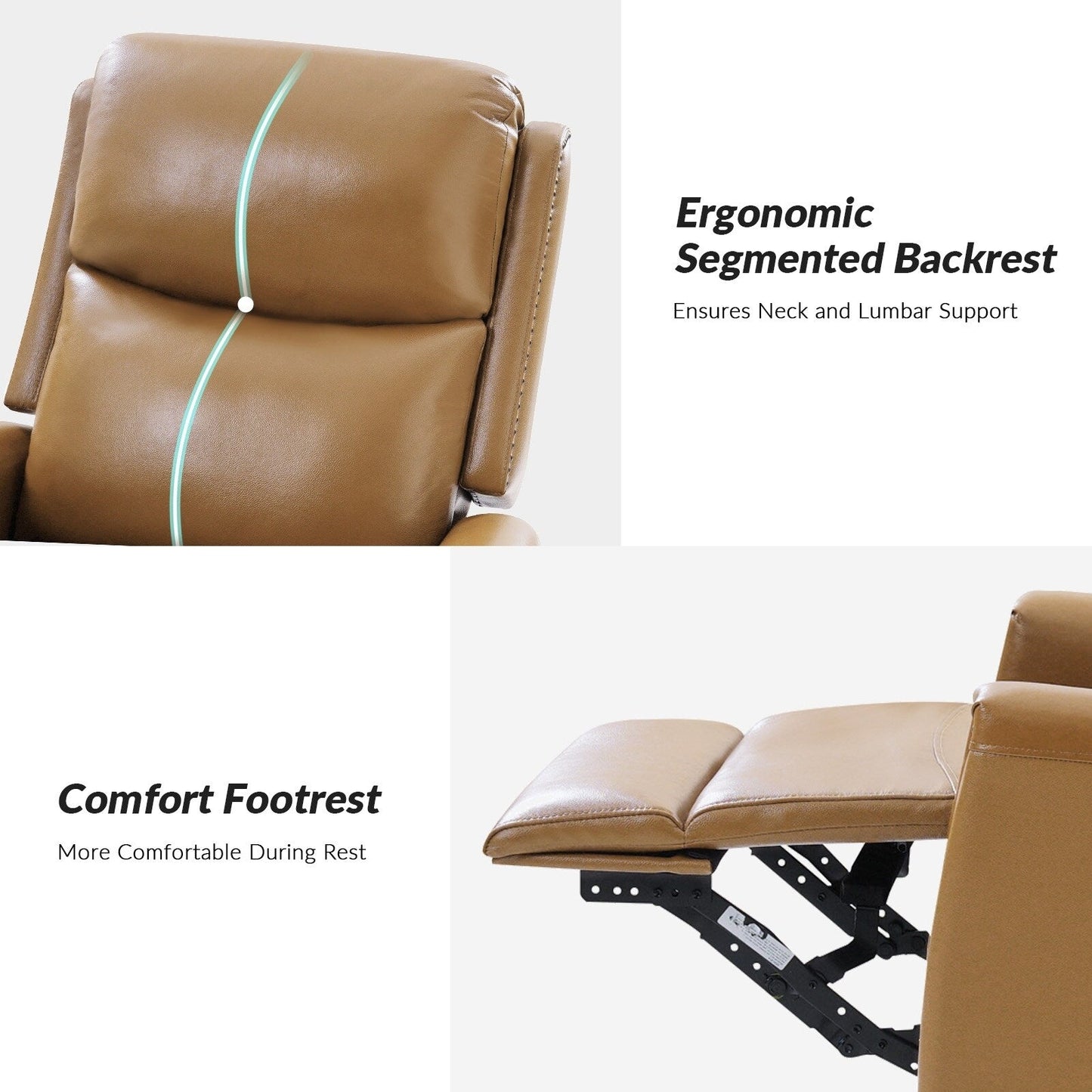 Fiacro 30.31Wide Modern Genuine Leather Wingback Swivel Rocker Recliner with Nailhead Trims