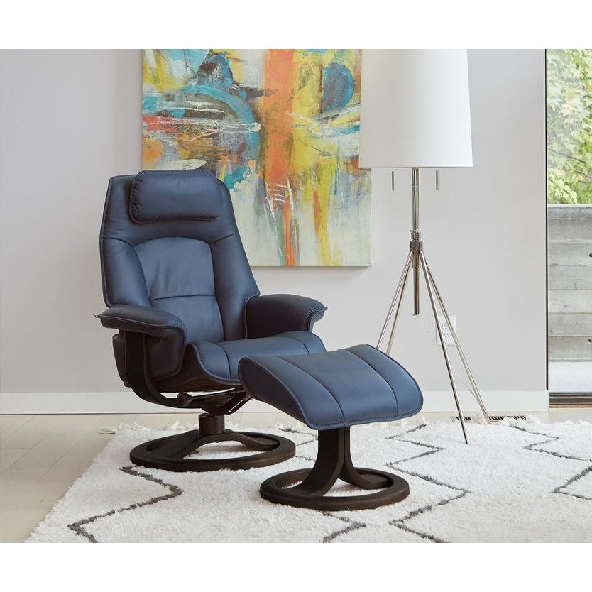 Fjords Admiral R Leather Recliner and Ottoman