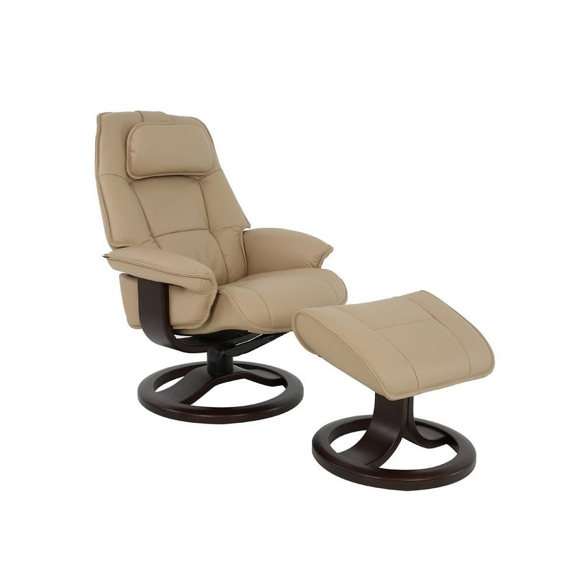 Fjords Admiral R Leather Recliner and Ottoman
