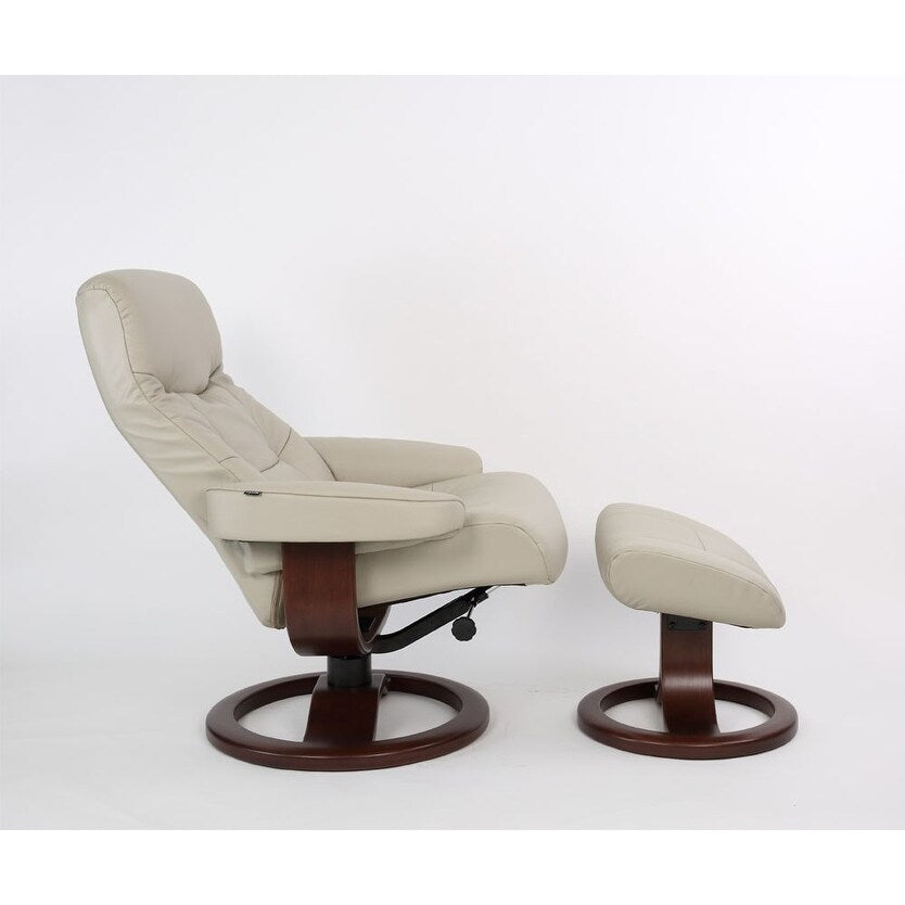 Fjords Muldal Leather Recliner and Ottoman