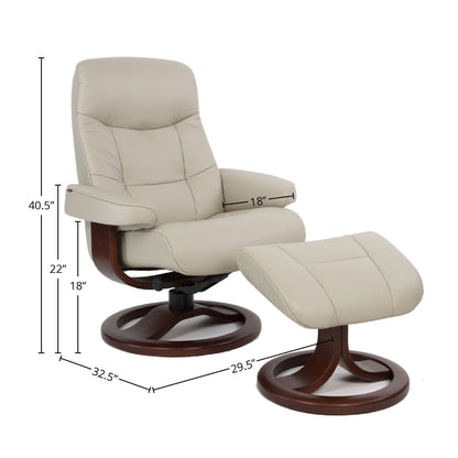 Fjords Muldal Leather Recliner and Ottoman