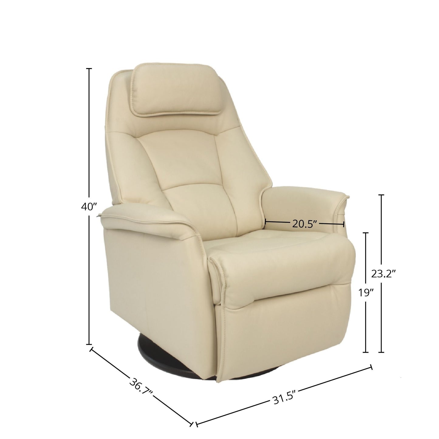 Fjords Stockholm Leather Swing Recliner