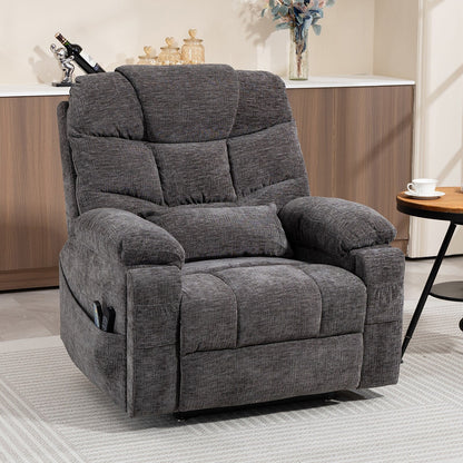 Flagship Dual Motor 26 Oversized Chenille Power Lift Recliner Chair
