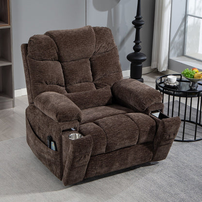 Flagship Dual Motor 26 Oversized Chenille Power Lift Recliner Chair
