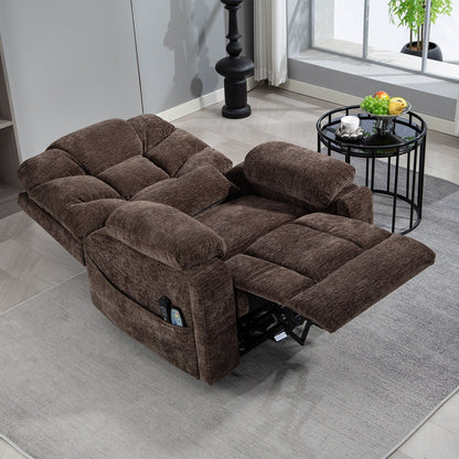 Flagship Dual Motor 26 Oversized Chenille Power Lift Recliner Chair