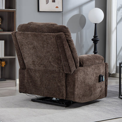 Flagship Dual Motor 26 Oversized Chenille Power Lift Recliner Chair