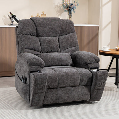Flagship Dual Motor 26 Oversized Chenille Power Lift Recliner Chair