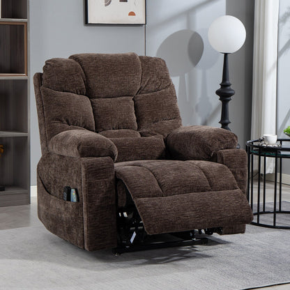 Flagship Dual Motor 26 Oversized Chenille Power Lift Recliner Chair