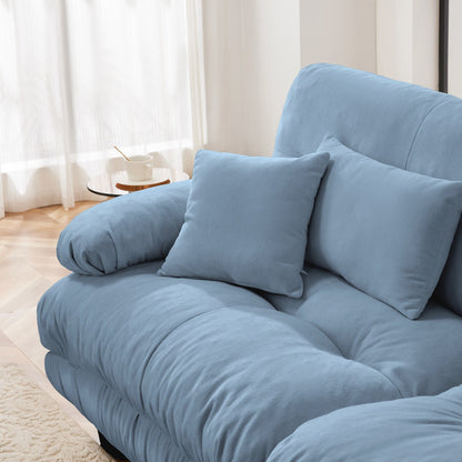 Free Combination Modular Chenille 4-Seater Sectional Sofa with 2 Ottomans and Pillow for Living Room
