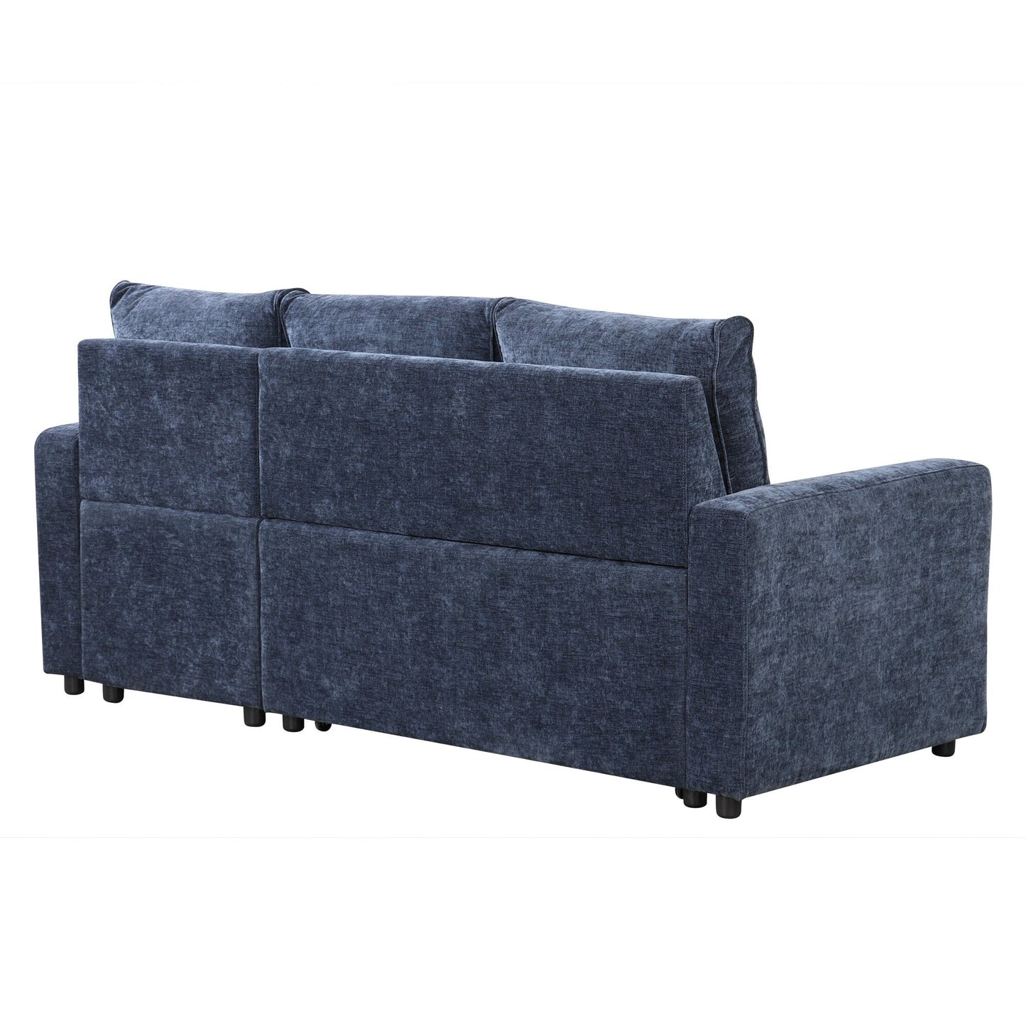 Free Conversion L-Shaped 3-Seat Sectional Sofa Bed with Storage Space and Removable Cushions for Living Room Apartment