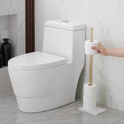 Freestanding Toilet Paper Holder with Natural Marble Base