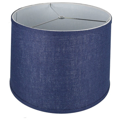 French Drum Burlap Lampshade, 12 to 16 Bottom Size