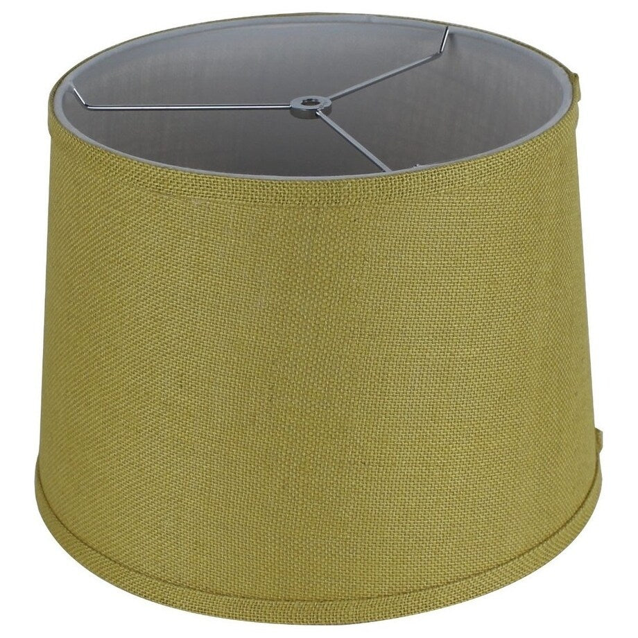 French Drum Burlap Lampshade, 12 to 16 Bottom Size