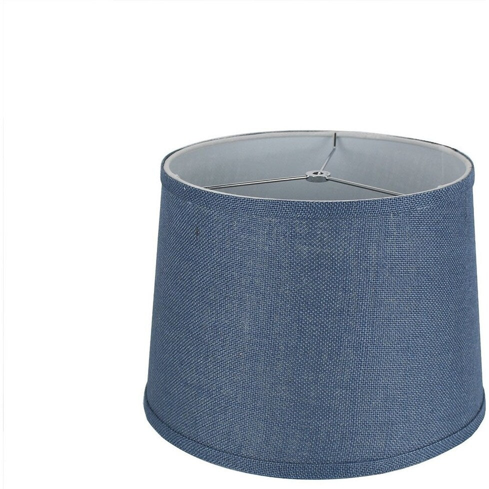French Drum Burlap Lampshade, 12 to 16 Bottom Size