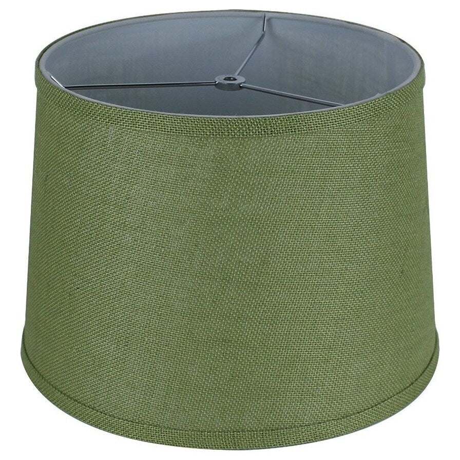 French Drum Burlap Lampshade, 12 to 16 Bottom Size