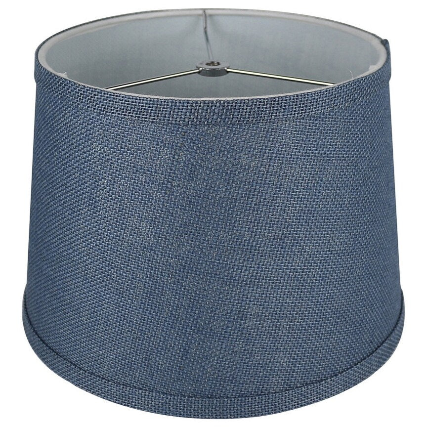 French Drum Burlap Lampshade, 12 to 16 Bottom Size