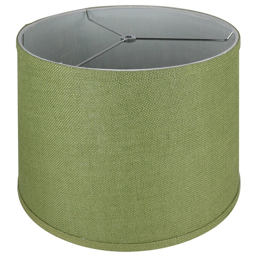 French Drum Burlap Lampshade, 12 to 16 Bottom Size