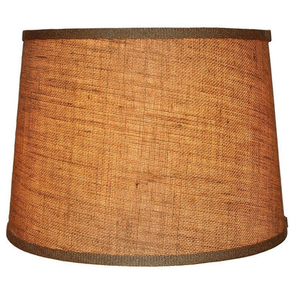 French Drum Burlap Lampshade, 12 to 16 Bottom Size