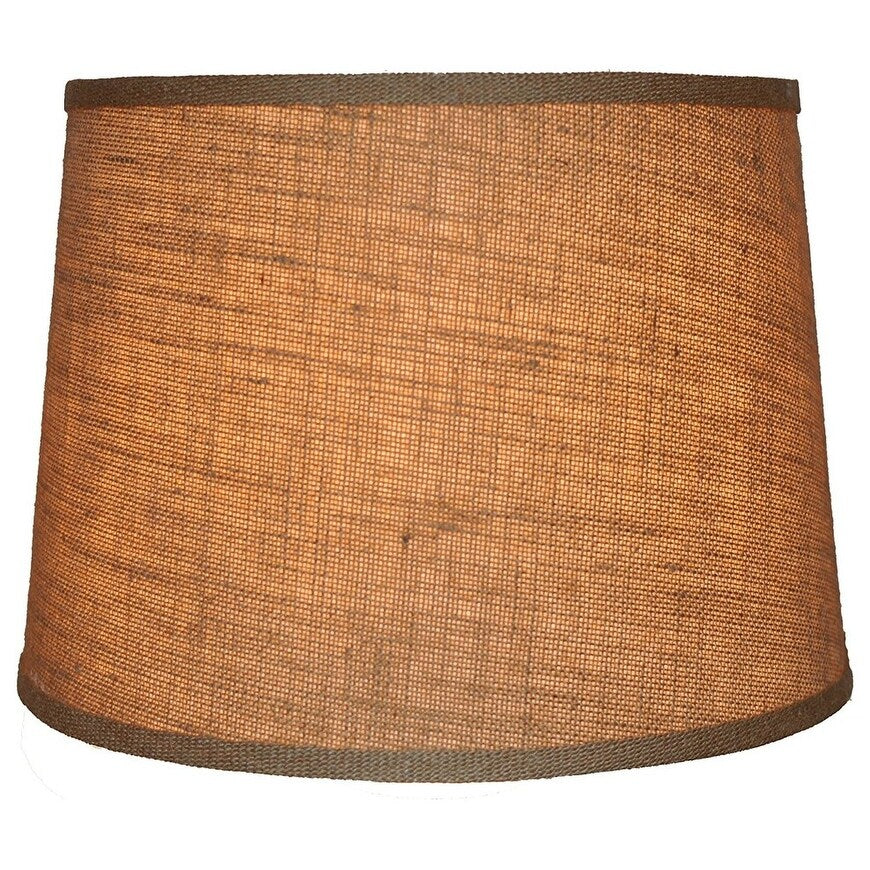 French Drum Burlap Lampshade, 12 to 16 Bottom Size