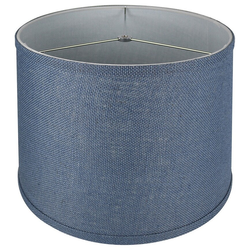 French Drum Burlap Lampshade, 12 to 16 Bottom Size