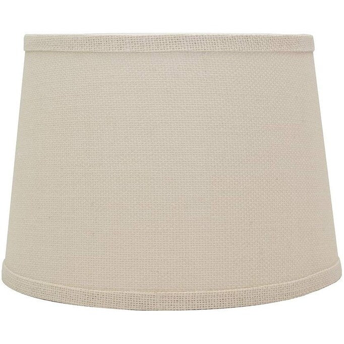 French Drum Burlap Lampshade, 12 to 16 Bottom Size