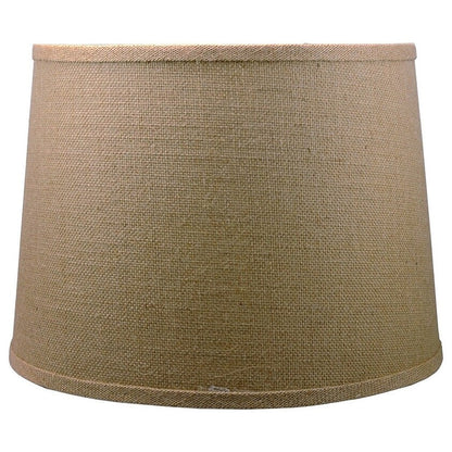 French Drum Burlap Lampshade, 12 to 16 Bottom Size