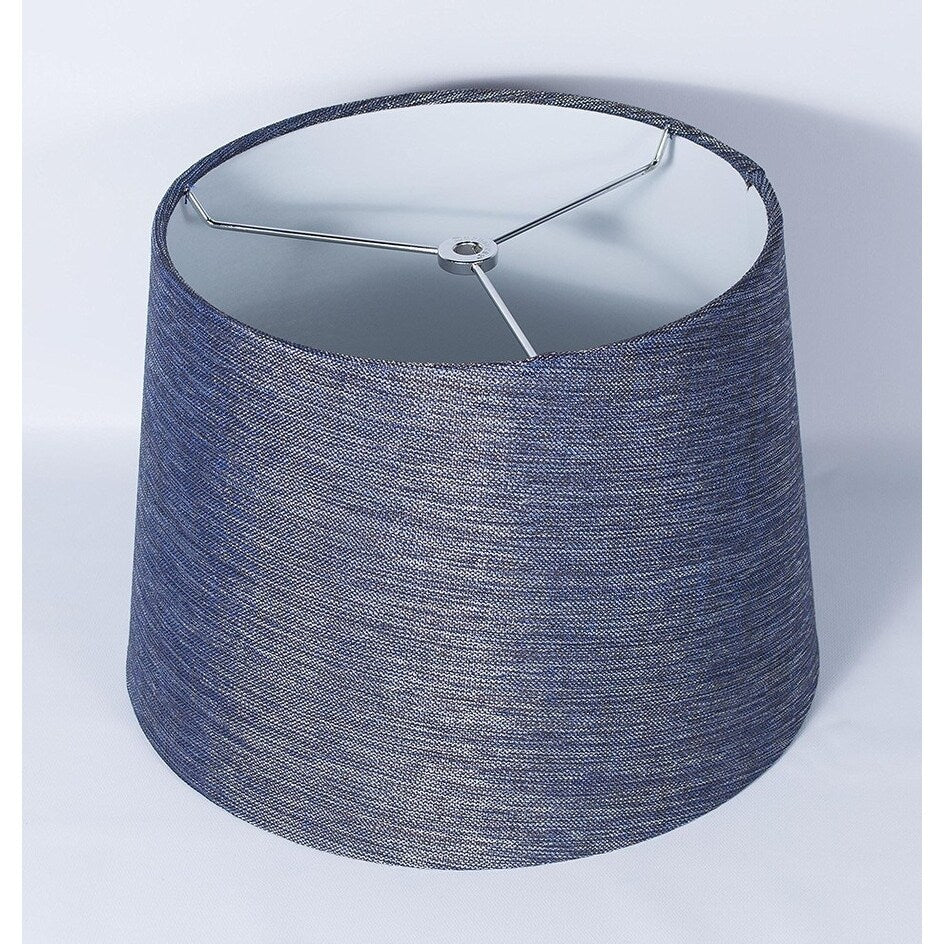 French Drum Lamp Shade, Textured Flax Linen, 12 Top, 14 Bottom, 10 Slant