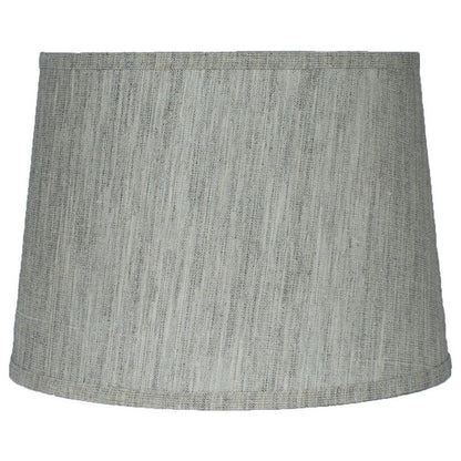 French Drum Lamp Shade, Textured Flax Linen, 12 Top, 14 Bottom, 10 Slant
