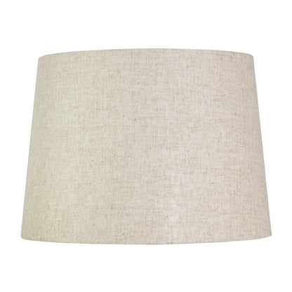 French Drum Lamp Shade, Textured Flax Linen, 12 Top, 14 Bottom, 10 Slant