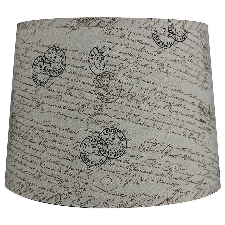 French Drum Lamp Shade, Textured Flax Linen, 12 Top, 14 Bottom, 10 Slant