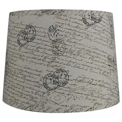 French Drum Lamp Shade, Textured Flax Linen, 12 Top, 14 Bottom, 10 Slant