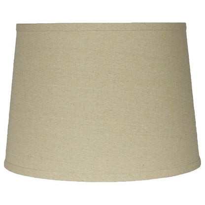 French Drum Lamp Shade, Textured Flax Linen, 12 Top, 14 Bottom, 10 Slant