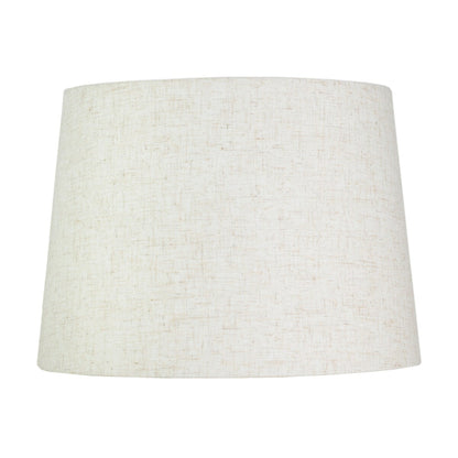 French Drum Lamp Shade, Textured Flax Linen, 12 Top, 14 Bottom, 10 Slant