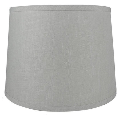 French Drum Lamp Shade, Textured Flax Linen, 12 Top, 14 Bottom, 10 Slant