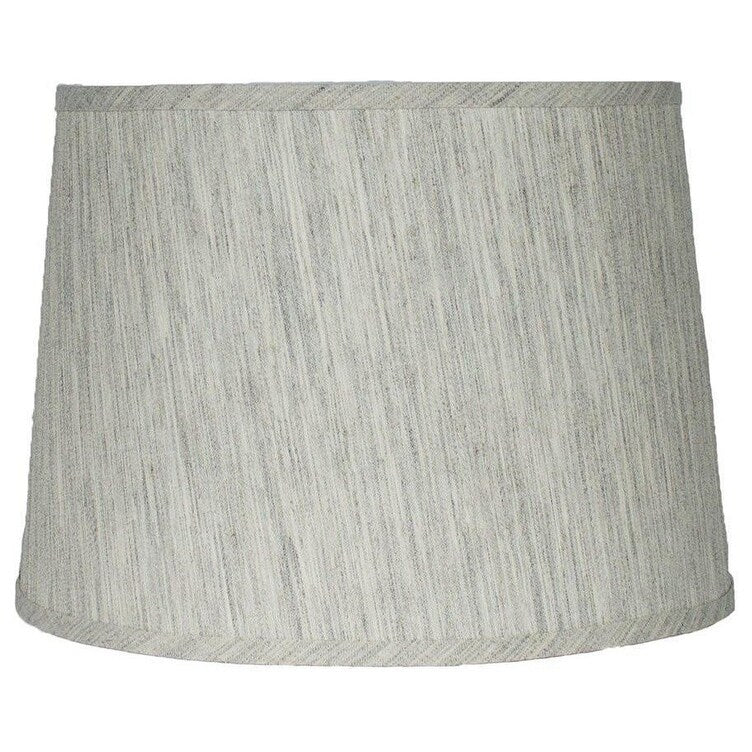 French Drum Lamp Shade, Textured Flax Linen, 12 Top, 14 Bottom, 10 Slant