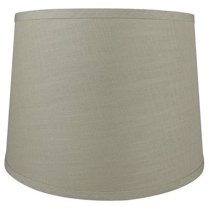 French Drum Lamp Shade, Textured Flax Linen, 12 Top, 14 Bottom, 10 Slant