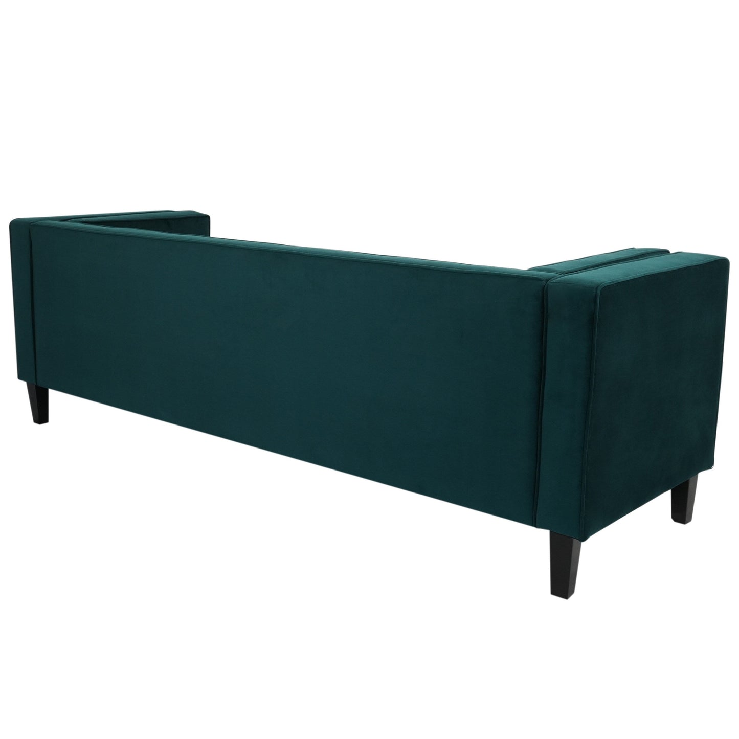 Frosty Green 89.75 Velvet 3-seater Button Tufted Sofa with Wood Legs and Kiln-Dried Hardwood Frame for Living Room