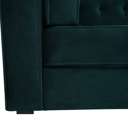 Frosty Green Velvet Button Tufted 3-seater Sofa with Hardwood Frame